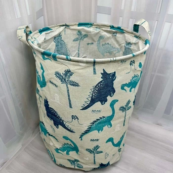 Корзина для игрушек и белья детская 40*35 см Динозавры Голубые
