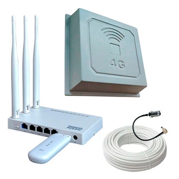 4G Wi-Fi Интернет. Базовый, готовый к работе КОМПЛЕКТ (Роутер Netis 5230 + модем + Антенна 17 Дб)
