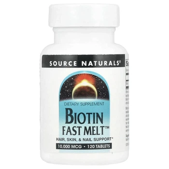 Биотин Biotin Fast Melt 10000 мкг Source Naturals, 120 таблеток