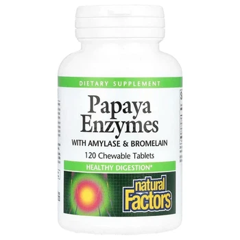 Ферменти папайї з амілазою та бромелаїном Papaya Enzymes Natural Factors 120 жувальних таблеток