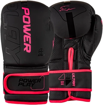 Боксерские перчатки PowerPlay 3024 Ultra Mat 10 унций Черно-Розовые (PP_3024_10oz_Bl/Pink)