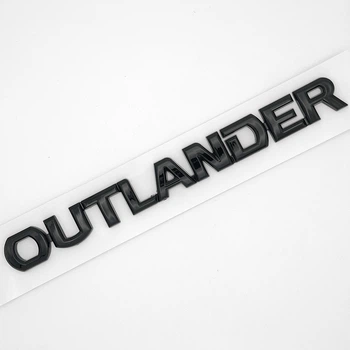 Эмблема надпись Outlander Mitsubishi (ABS, чёрный, глянец) 18,2*1,9 см