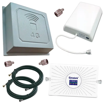 Усилитель мобильной связи и интернета Lintratek AA23F-GDW GSM репитер (Усиление70 ДБ) (2G, 3G, 4G) + 2 антенны