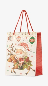Новогодний подарочный пакет САНТА НА ОЛЕНЕ 074S Разноцветный shop (2000999333729)
