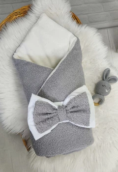 Конверт на выписку Зимний плюшевый Teddy одеяло конверт для новорожденного Серый (SHd43)