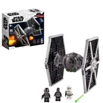 Конструктор STAR WARS Имперский истребитель TIE - 496 деталей, звездолет с минифигурками из звездных войн