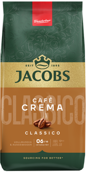 Кофе в зернах Jacobs Cafe Crema Classico 1 кг (8711000539392)
