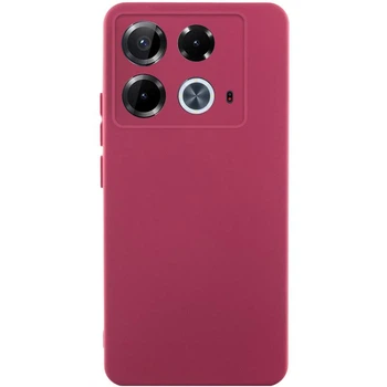 Силіконовий чохол GETMAN з захистом камери для Infinix Note 40 4G Бордовий / Marsala