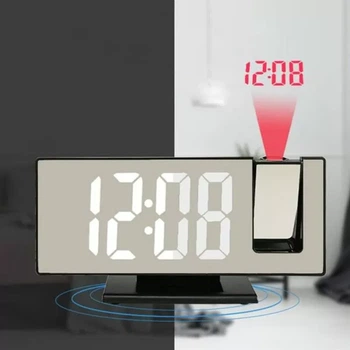 Настольные часы с проекцией времени на потолок с LED-дисплеем и будильником