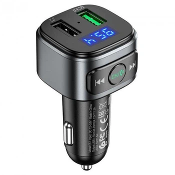 FM-трансмітер Hoco E67 Fighter QC3.0 car BT FM transmitter Чорний