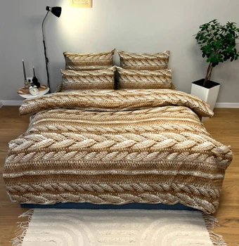 Комплект постільної білизни Сімейний 2х(150*220) Фланелева косичка