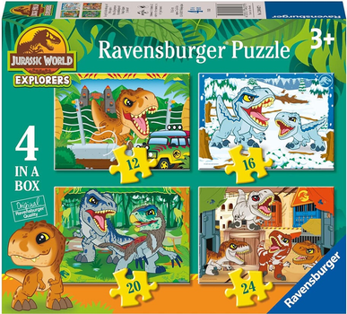Пазл Ravensburger 4 в 1 Jurassic World Explorers 12/16/20/24 елементи 12004027 (4005555040279)