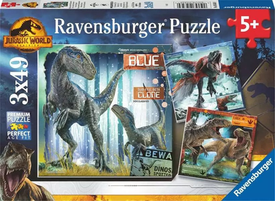 Пазл Ravensburger Jurassic World Dominacja 3 x 49 елементів 5656 (4005556056569)