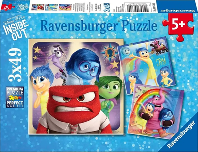 Пазл Ravensburger Disney Pixar У голові не вміщається 3 x 49 елементів 9370 (4005556093700)