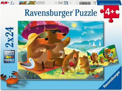 Пазл Ravensburger Ведмедики на канікулах 2 x 24 елементи 12004046 (4005555040460)
