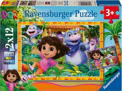 Пазл Ravensburger Nickelodeon Дора пізнає світ 2 x 12 елементів 12004198 (4005555041986)