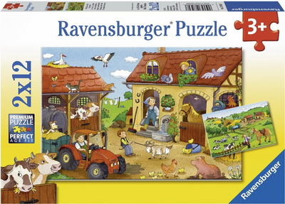 Пазл Ravensburger Робота на фермі 2 x 12 елементів 7560 (4005556075607)