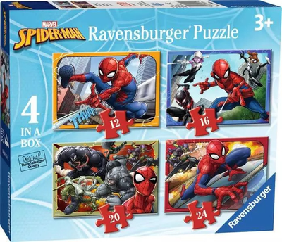 Puzzle Ravensburger 4 w 1 Marvel Spiderman 12/16/20/24 elementów 6915 (4005556069156)