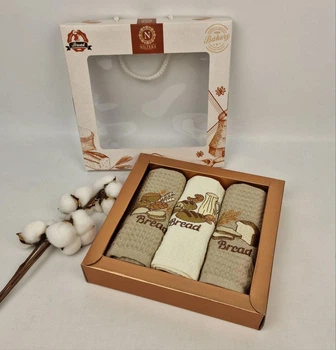 Набір рушників вафельних Nilteks 3 шт Packaging Bread