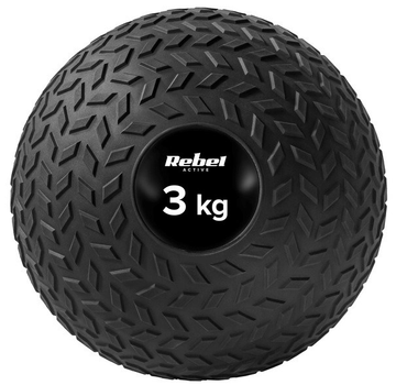 Mała piłka lekarska do ćwiczeń Rebel ACTIVE rehabilitacyjna Slam Ball 23 cm 3 kg RBA-3108-3 (5901890099509)