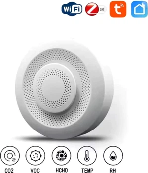 Датчик качества воздуха 5 в 1 Tuya ZigBee (формальдегид, CO2, температура, влажность, VOC)