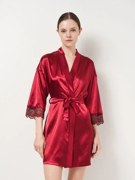 Халат женский атласный Martelle Lingerie M-201 атлас 38 (M) Вишневый (MAR201015A)