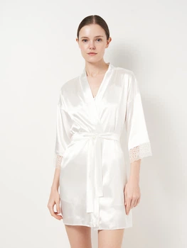 Халат женский атласный Martelle Lingerie M-201 атлас 38 (M) Молочный (MAR201039A)