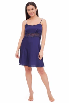 Ночная рубашка женская Martelle Lingerie M-101 шелк 38 (M) Темно-синяя (MAR101081S)
