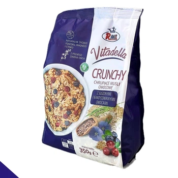 Мюсли Vitadella Crunchy из овсяных хлопьев и cухофруктов: клюква, черника 350 г, источник клетчатки и минералов R-mix (Crunchy-r-mix-cran-blue-350)