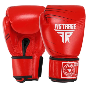 Перчатки боксерські шкіряні FISTRAGE (розмір 14oz, Червоний) (VL-6631_Червоний_14_унції)