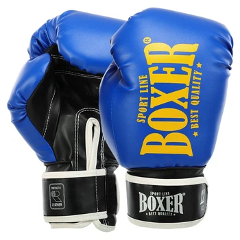 Рукавички боксерські штучна шкіра BOXER (розмір 10oz, Синій)