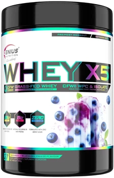 Сироватковий протеїн Genius Nutrition Whey-X5 порошок 900 г Заморожена чорниця (5940541555315)
