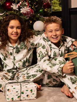 Піжама дитяча унісекс Cyberjammies Fern 3167FER 6-7 лет/122см Білий з альпійським принтом (5051877619838)