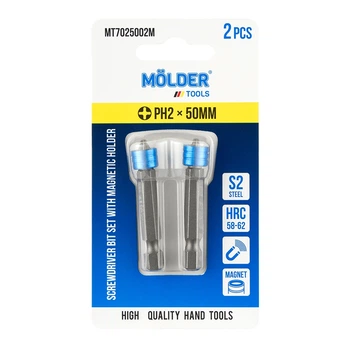 Набор бит с Molder магнитным держателем PH2x50мм 2шт MT7025002M