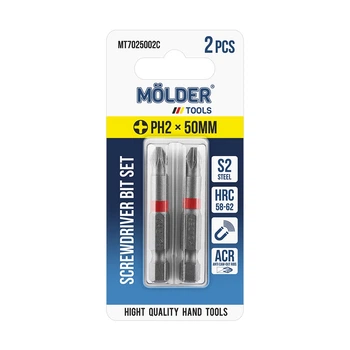 Набор бит Molder PH2x50мм 2шт (цветная маркировка) MT7025002C