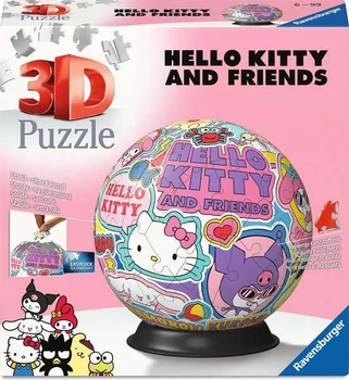 Пазл 3D Ravensburger Куля Hello Kitty 72 елементи 11630 (4005556116300)