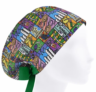 Медична шапочка жіноча HeadwearUniverse універсальна принт Анестезія реанімація