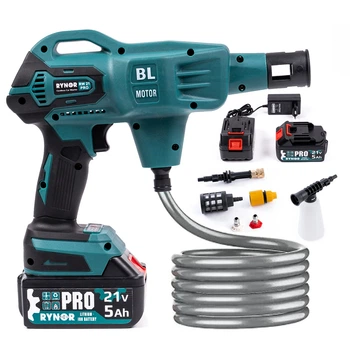 Аккумуляторная бесщеточная мойка Rynor RW21 PRO (21V 5Ah 40 бар) Мини-мойка высокого давления Райнор для авто
