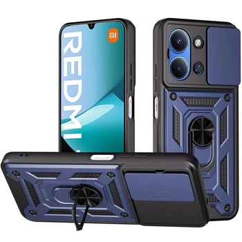 Чехол Fiji Camera Defence для Xiaomi Redmi 15C бампер с защитой камеры и подставкой Dark Blue