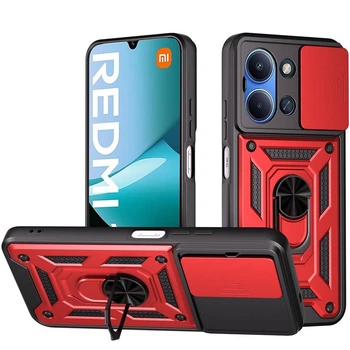 Чехол Fiji Camera Defence для Poco C85 бампер с защитой камеры и подставкой Red