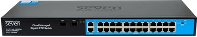 Комутатор Seven GPS424 24*1 Гбіт/с PoE+/ 2 Uplink / 2 SFP / хмарно керований для проф систем