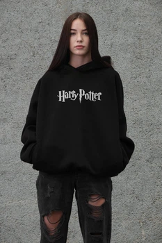 Жіноче Оверсайз Худі На Флісі З Капюшоном Та Принтом Without OneSize Harry Potter Black