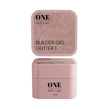 Гель для наращивания ногтей One Pro Line Builder Gel Glitter 1 15 мл (5902211560180)