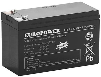 Акумуляторна батарея EuroPower EPL 12V 7.2Ah T1 (EPL 7.2-12 T1)