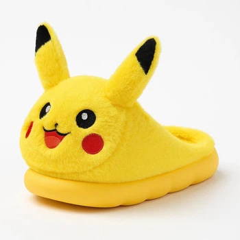 Пухнасті капці Pikachu Pokémon, дитячі зимові тапочки, жовті, розмір 35 (10763)