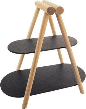 Patera dwupiętrowa Orion kamienna 41 x 24 x 38.5 cm (8592381180676)