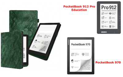 Чехол CRAYTON для PocketBook 912, 970 – стиль, защита, цвет Green Snake
