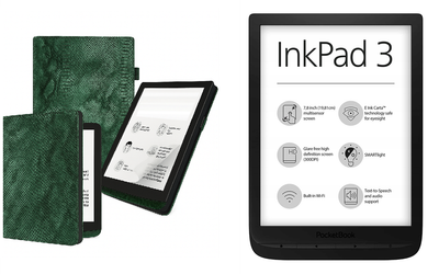 Чехол CRAYTON для Pocketbook Inkpad 3 PB740 – стиль, защита, цвет Green Snake