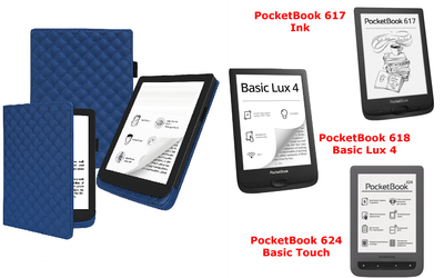 Чехол CRAYTON для PocketBook 617, 618, 624 – стиль, защита, цвет Karos Blue