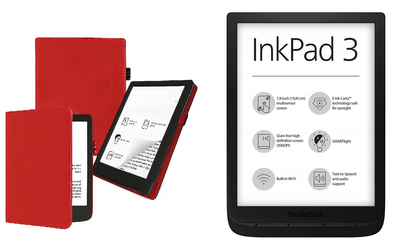 Чехол CRAYTON для Pocketbook Inkpad 3 PB740 – стиль, защита, цвет Red